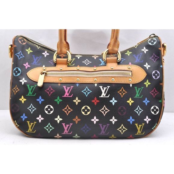 Auth Louis Vuitton Monogram Multicolor Rita 2way Hand Bag Black - Picture 2 of 11